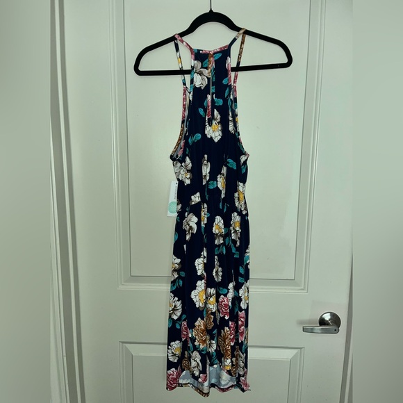 French Grey Floral Maxi Dress - Navy and Multicolor - Picture 2 of 4